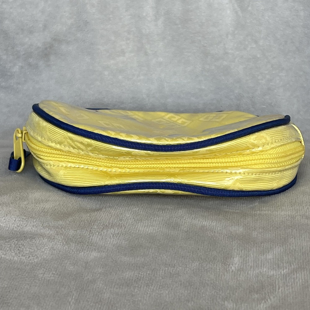 Amarige de Givenchy Yellow Navy Cosmetic Travel Pouch Round Zip Bag - Picture 3 of 6